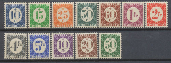 1945-46 Colonies Générales France Libre Taxes série N°1 à 12 N** Cote 70€ H4014