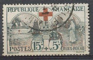 Croix-Rouge. N°156, 15c.+5c. noir/rouge Oblitéré TB + TBC. SIGNE COTE 105€ J112