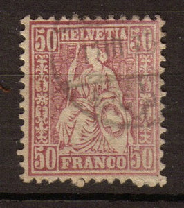 SUISSE 1867-78 N°48 50c lilas. C 45€. P183