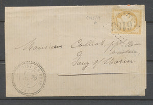 1872 Lettre N°59 Obl CAD T22 GC6165 CHOISY-EN-BRIE(73) SEINE ET MARNE P2646