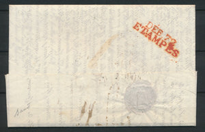 1817 Lettre Marque DEBOURSE DEB.72/ETAMPES 34x9mm rge SEINE ET OISE(72) P2756