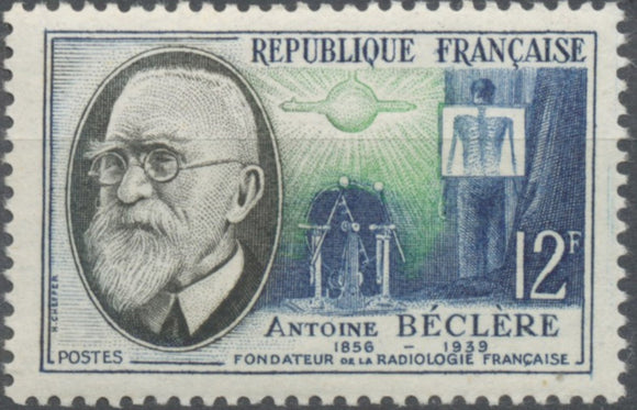 Savants et inventeurs. Antoine Béclère, fondateur de la radiologie 12f. Bleu, vert et noir. Neuf luxe ** Y1096