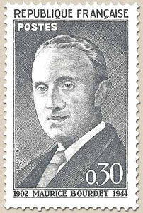 60e anniversaire de la naissance du journaliste Maurice Bourdet (1902-1944) 30c. Gris Y1329