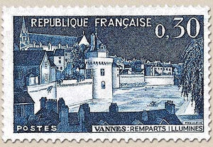 Remparts illuminés de Vannes. 30c. Bleu foncé Y1333