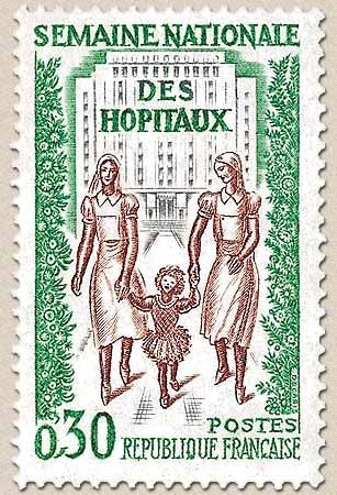 Semaine nationale des hôpitaux. 30c. Vert, gris et rouge-brun Y1339