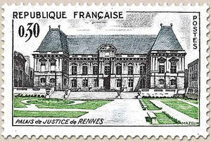 Palais de justice de Rennes. 30c. Noir, vert et gris-bleu Y1351