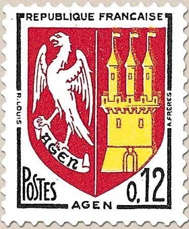 Armoiries de villes (IV) Agen. 12c. Rouge, jaune et noir Y1353A