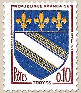 Armoiries de villes (IV) Troyes. 10c. Brun, outremer et jaune Y1353