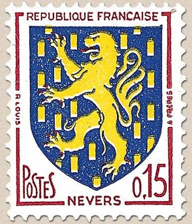 Armoiries de villes (IV) Nevers. 15c. Rouge, bleu foncé et jaune Y1354