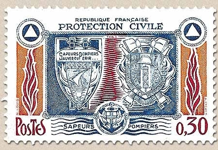 Protection civile (sapeurs-pompiers) 30c. Jaune-orange, carmin et outremer Y1404