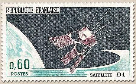 Lancement du satellite D1, à Hammaguir (Algérie) 60c. Bleu-noir, lilas et émeraude Y1476