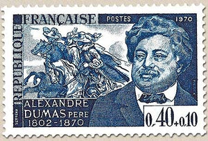 Personnages célèbres. Alexandre Dumas, écrivain (1803-1870) 40c. + 10c. Bleu foncé Y1628