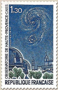 Série touristique. Observatoire de Haute-Provence 1f.30 bleu foncé, bleu-violet et vert Y1647