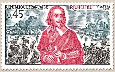 Histoire de France. Richelieu (1575-1642) 45c. Gris-bleu, sépia et carmin Y1655