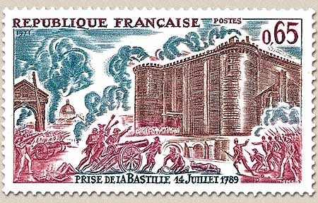 Histoire de France. Prise de la Bastille. 65c. Violet-brun, bleu-gris et lilas Y1680