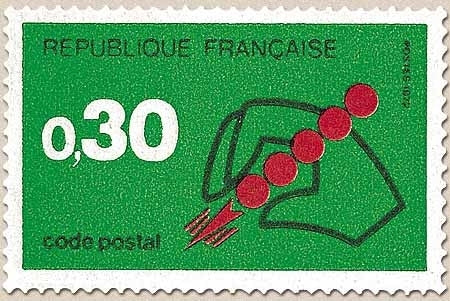 Code postal. 30c. Vert et rouge Y1719