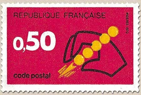 Code postal. 50c. Rouge et jaune Y1720