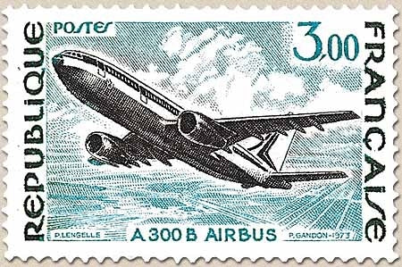 Série Grandes réalisations. A 300 B Airbus. 3f. Noir et bleu clair Y1751