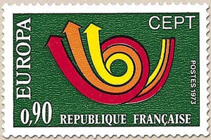 Europa. Cor postal. 90c. Vert foncé, rouge, ocre-orange et jaune Y1753