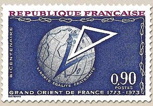 Bicentenaire du Grand-Orient de France. 90c. Violet et carmin Y1756