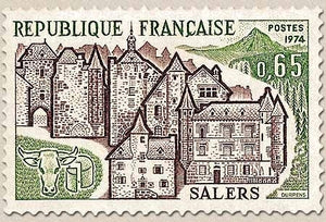 Série touristique. Salers 65c. Vert-jaune et violet-brun Y1793