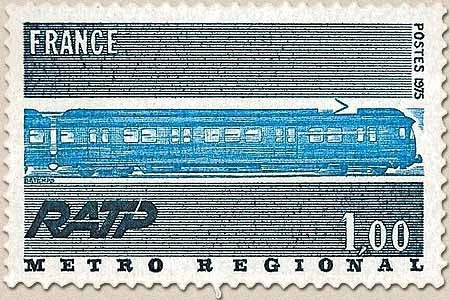 Série Grandes réalisations. Réseau Express Régional.  1f. Gris-bleu et bleu Y1804