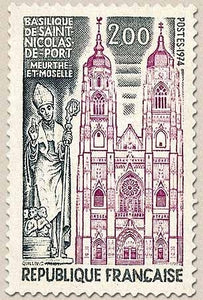 Série touristique. Basilique de Saint-Nicolas de Port 2f. Gris et lilas-rose Y1810