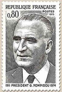 Président Georges Pompidou (1911-1974) 80c. Gris-bleu et gris Y1839