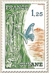 Régions. Guyane. 1f.25 vert, orange et turquoise Y1865A