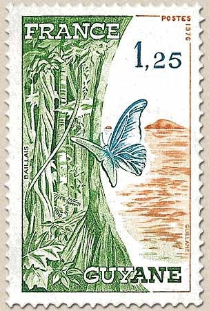 Régions. Guyane. 1f.25 vert, orange et turquoise Y1865A