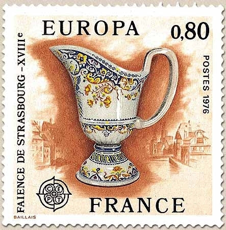 Europa. Héliogravure. Faïence de Strasbourg 80c. Polychrome Y1877