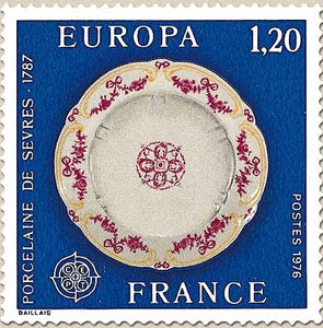 Europa. Héliogravure. Porcelaine de Sèvres 1f.20 polychrome Y1878