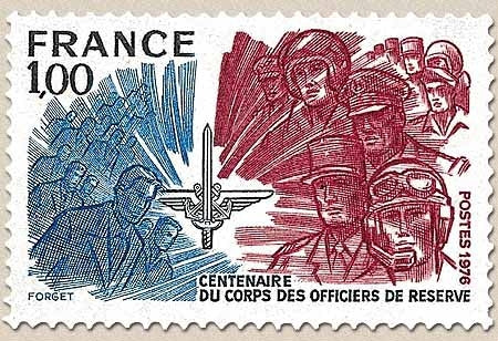 Centenaire du Corps des officiers de réserve. 1f. Noir, bleu et carmin Y1890