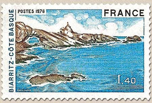 Série touristique. Biarritz-Côte basque 1f.40 brun, bleu et olive Y1903