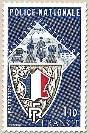 Police nationale. 1f.10 bleu, olive et rouge Y1907