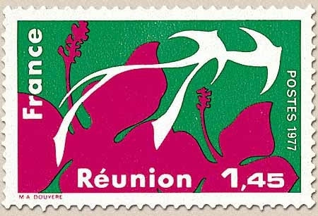 Régions. Réunion. 1f.45 vert et rose carminé Y1914