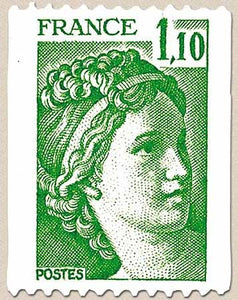 Type Sabine. 1f.10 vert Y2062