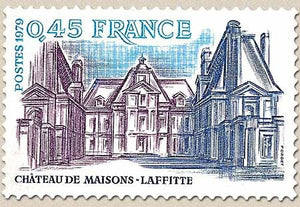 Série touristique. Château de Maisons-Laffitte  45c. Bleu, turquoise et violet Y2064