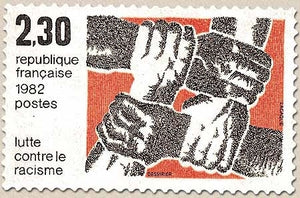 Lutte contre le racisme. Fraternité des races. 2f.30 orange et brun foncé Y2204