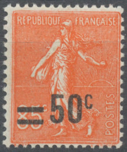 Type Semeuse lignée (204) surchargé. 50c. Sur 85c. Rouge (204) Neuf luxe ** Y221