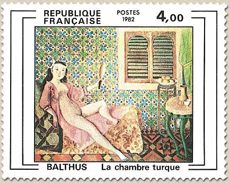 Série Création philatélique. Tableau : La chambre turque, œuvre de Balthus. 4f. Polychrome Y2245