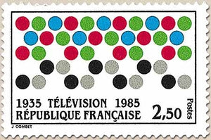 50e anniversaire de la Télévision. Représentation schématique du balayage de l'écran spot électronique. 2f.50 Y2353