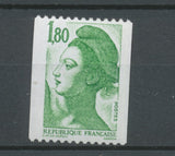 Type Liberté N°2378b  1f.80 vert N° rouge au verso Y2378b