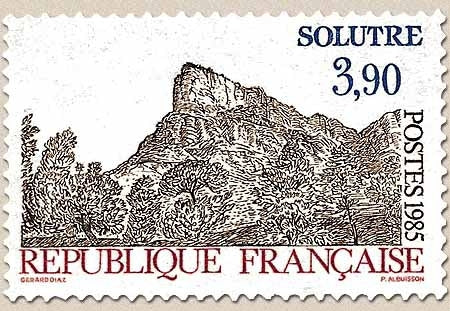 Série touristique. Solutré. 3f.90 brun, bleu et rouge Y2388