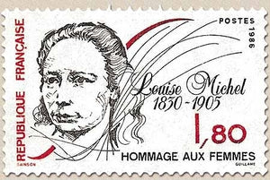 Hommage aux Femmes. Louise Michel (1830-1905). 1f.80 noir et rouge Y2408