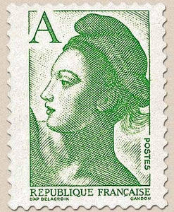 Type Liberté avec lettre A (valeur du tarif postal pour P.N.U. de 20 gr maximum : 1 f. 90 à compter du 1.8.86) Y2423