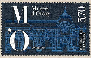 Inauguration du Musée d'Orsay. Façade du bâtiment  3f.70 bleu clair sur bleu foncé Y2451