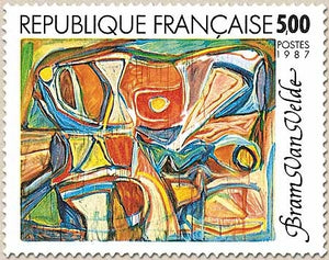 Série artistique. Œuvre de Bram Van Velde (1895-1981) 5f. Multicolore Y2473