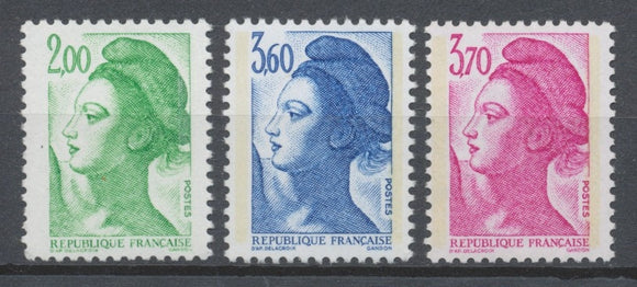 Série Type Liberté de Delacroix. 3 valeurs Y2486S