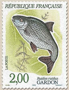 Série Nature de France. Poissons d'eau douce. Gardon  2f. Multicolore Y2663